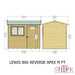 Lewis 8'x6' Single Door Shed Reverse Apex Style D - Chestnut Mill