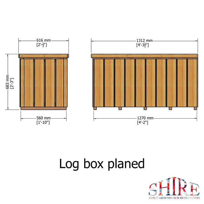 Log Box - Planed Timbers - Pressure Treated - Chestnut Mill