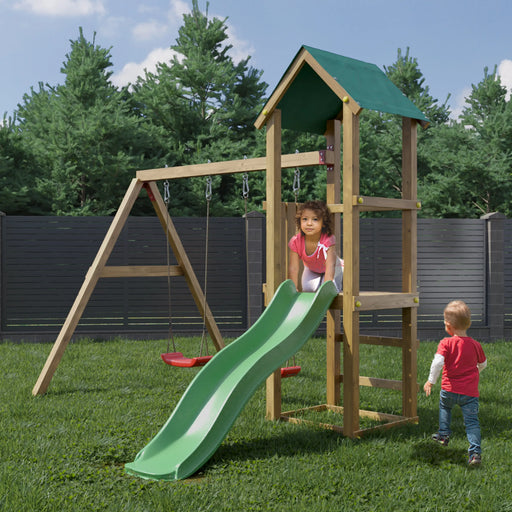 Lucas Climbing Frame with Swing and Slide - Chestnut Mill