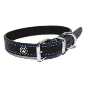 Lux Leather Black Collar - Various Sizes - Chestnut Mill