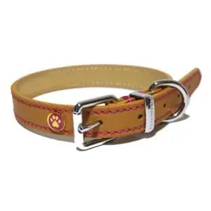 Lux Leather Tan Collar - Various Sizes - Chestnut Mill