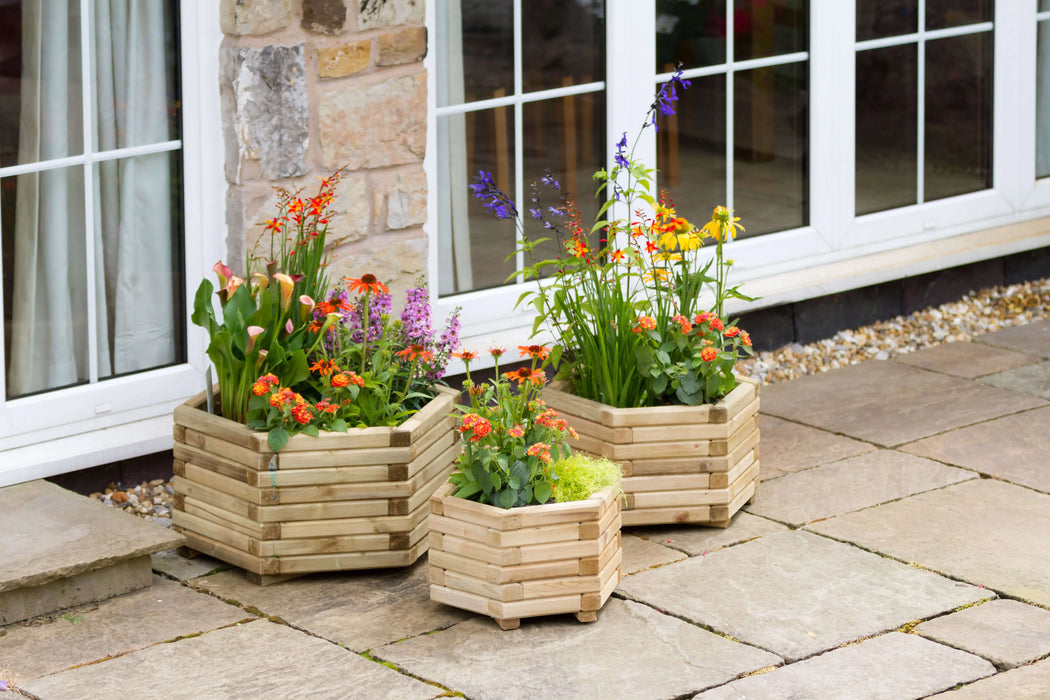 MARFORD HEXAGONAL PLANTER SET - Small - Medium - Large - Chestnut Mill