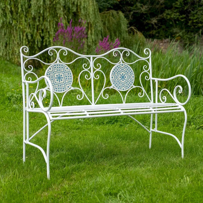 MOSAIC Garden Bench - Blue White Ascalon