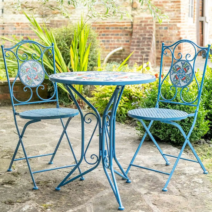 MOSAIC Garden Bistro SET 3 Piece - BLUE Ascalon