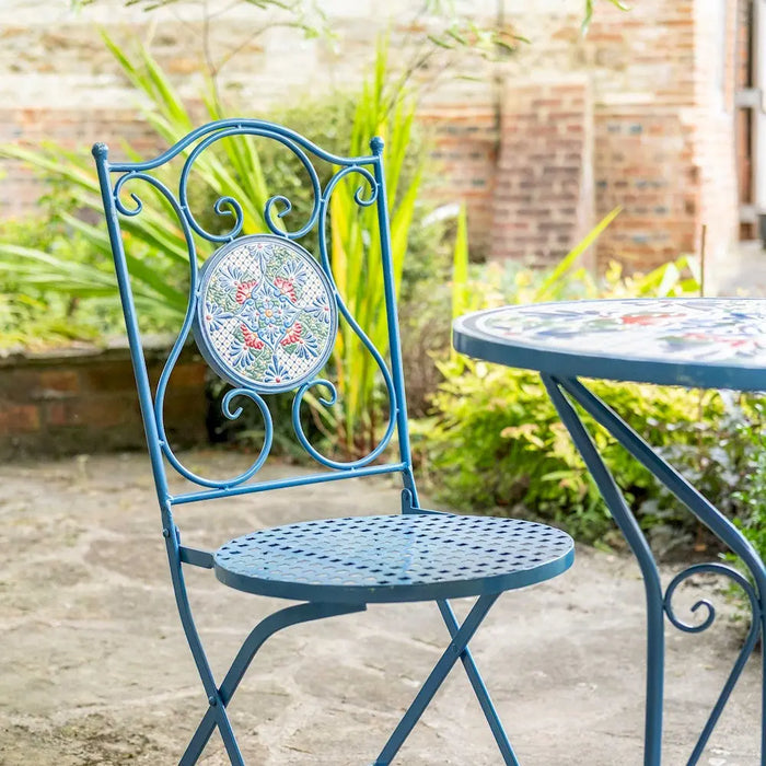 MOSAIC Garden Bistro SET 3 Piece - BLUE Ascalon