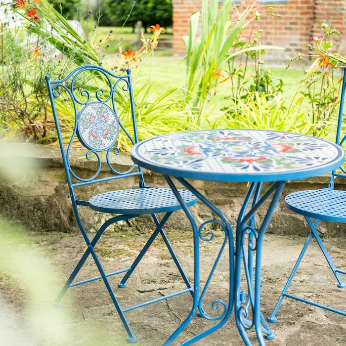 MOSAIC Garden Bistro SET 3 Piece - BLUE Ascalon
