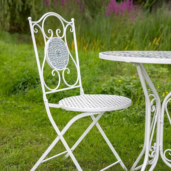 MOSAIC Garden Bistro SET 3 Piece - Blue White Ascalon