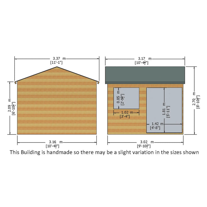 Mammoth Heavy Duty Shed 10' x 10' - Chestnut Mill