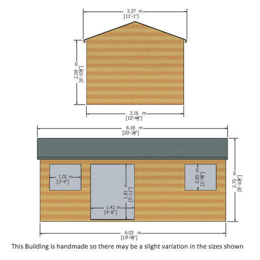 Mammoth Heavy Duty Shed 10' x 20' - Chestnut Mill