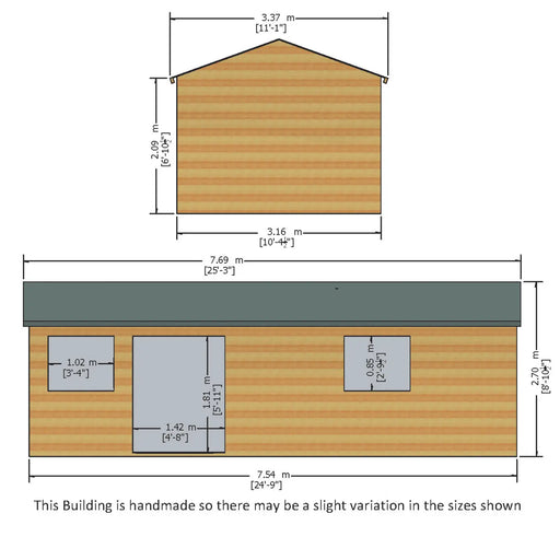 Mammoth Heavy Duty Shed 10' x 25' - Chestnut Mill