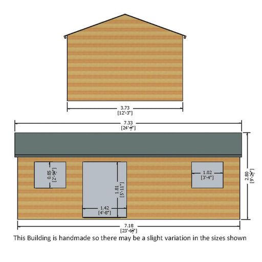 Mammoth Heavy Duty Shed 12' x 24' - Chestnut Mill