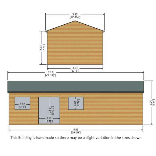 Mammoth Heavy Duty Shed 12' x 30' - Chestnut Mill