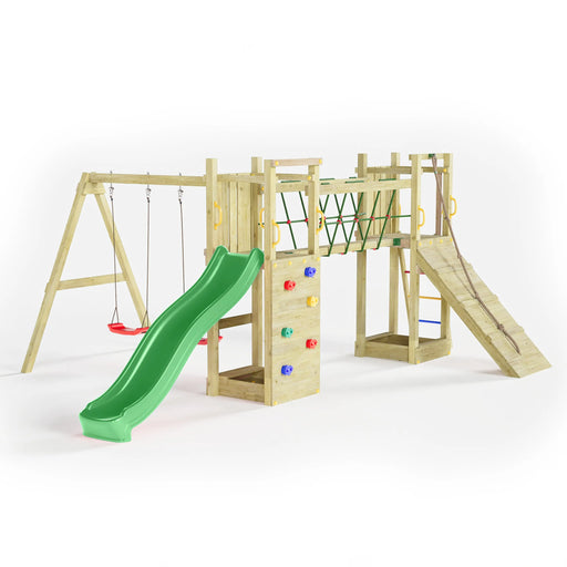 Maxi Fun Climbing Frame with Swing and Slide - Chestnut Mill