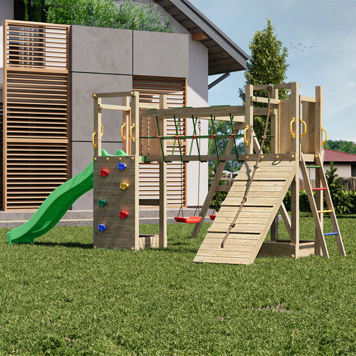 Maxi Fun Climbing Frame with Swing and Slide - Chestnut Mill