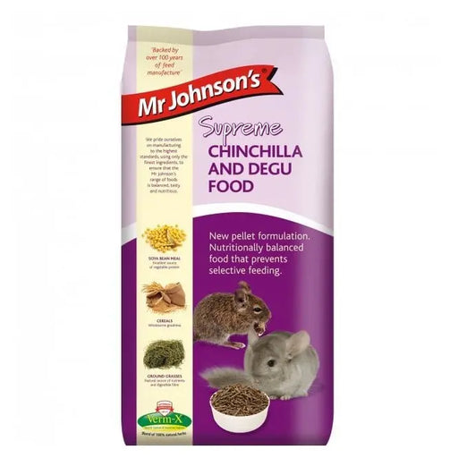 Mr Johnsons Supreme Chinchilla & Degu Pellets 20kg - Chestnut Mill