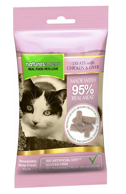 Natures Menu Chicken & Liver Cat Treats 12 x 60g - Chestnut Mill