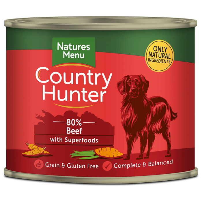 Natures Menu Country Hunter Dog Tins Beef 6x600g - Chestnut Mill