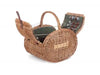 OVAL 4 PERSON GREEN TWEED HAMPER - Chestnut Mill