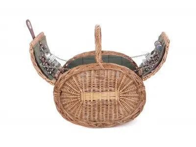 OVAL 4 PERSON GREEN TWEED HAMPER - Chestnut Mill