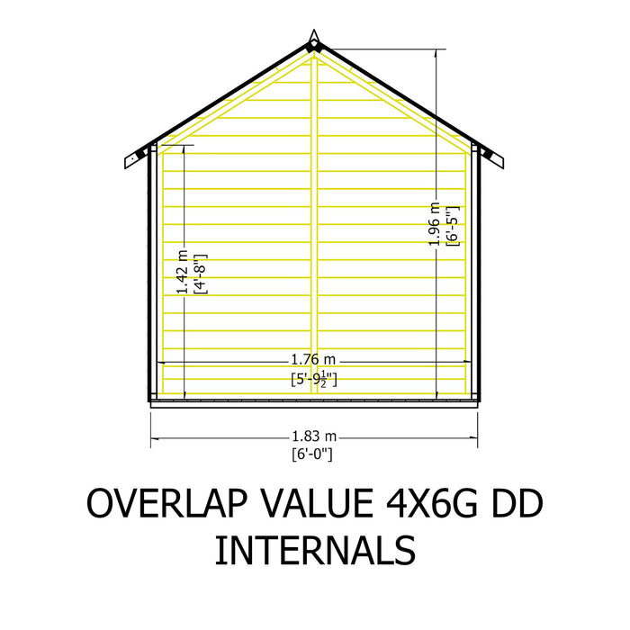 4' x 6' Garden Value - Overlap Double Door Shed