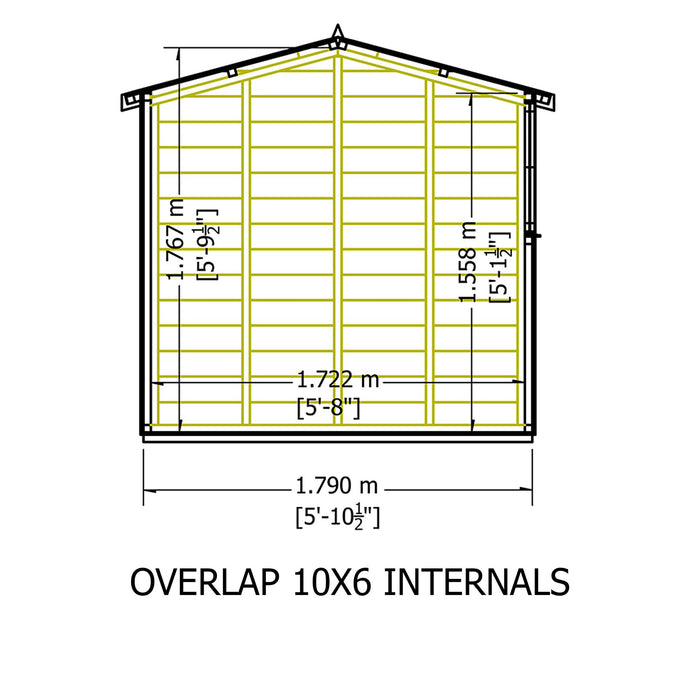 10' x 6' Garden Value - Overlap Double Door Shed