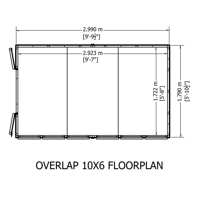 10' x 6' Garden Value - Overlap Double Door Shed