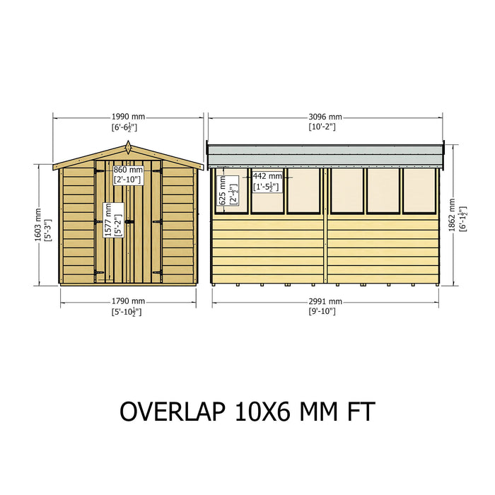10' x 6' Garden Value - Overlap Double Door Shed