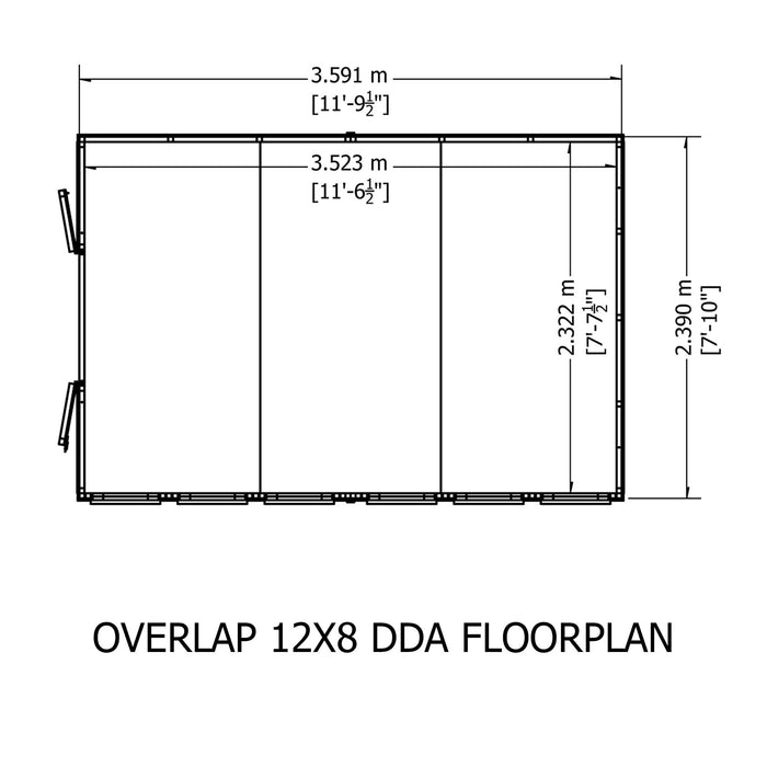 12' x 8' Garden Value - Overlap Double Door Shed