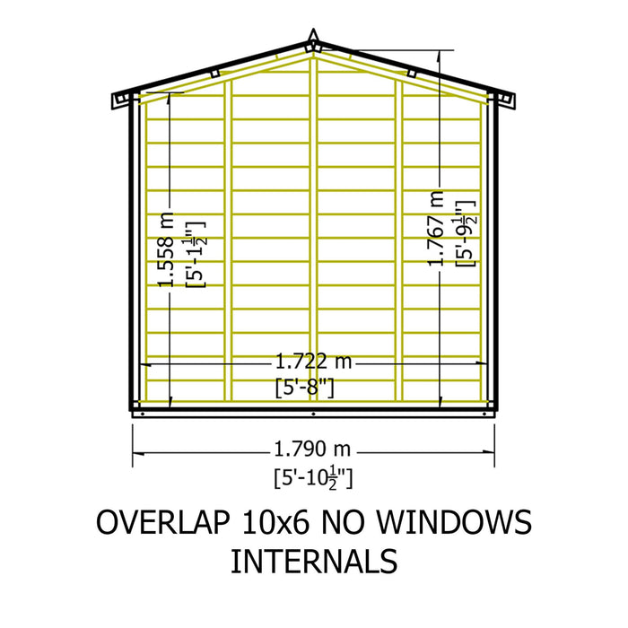 10' x 6' Garden Value - Overlap Double Door Shed