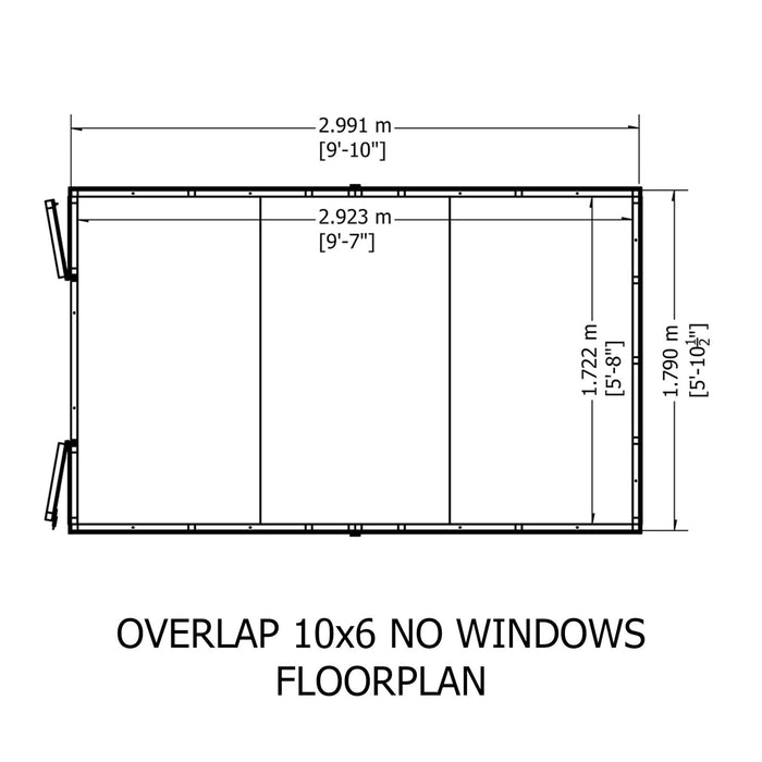 10' x 6' Garden Value - Overlap Double Door Shed