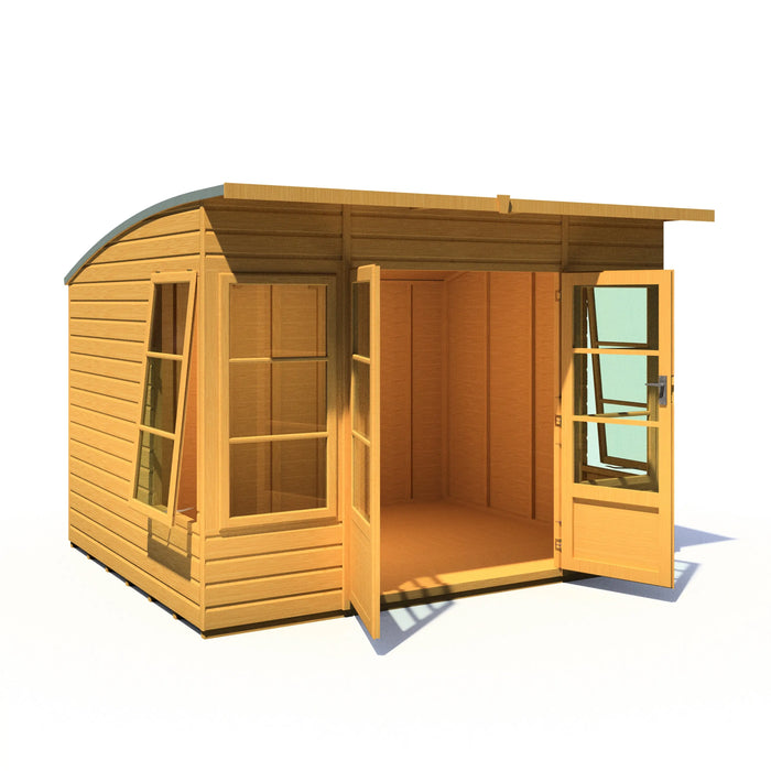 Orchid Summe Summerhouse Shiplap Right Hand Door - 10'x8' - Chestnut Mill