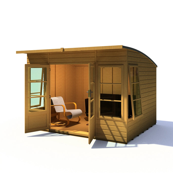 Orchid Summe Summerhouse Shiplap Right Hand Door - 10'x8' - Chestnut Mill