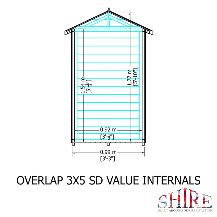 Overlap 3'x5' Single Door Value Garden Shed - Chestnut Mill