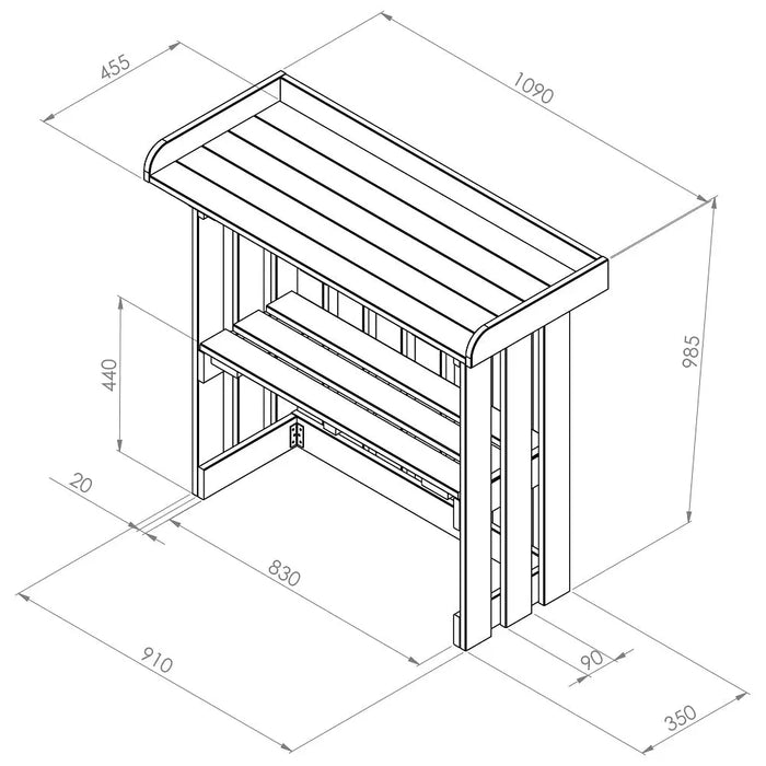 FOLDING GARDEN BAR / POTTING TABLE - Chestnut Mill