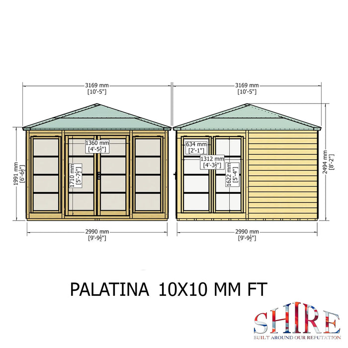 Palatina Summerhouse Shiplap - 10' x 10' - Chestnut Mill