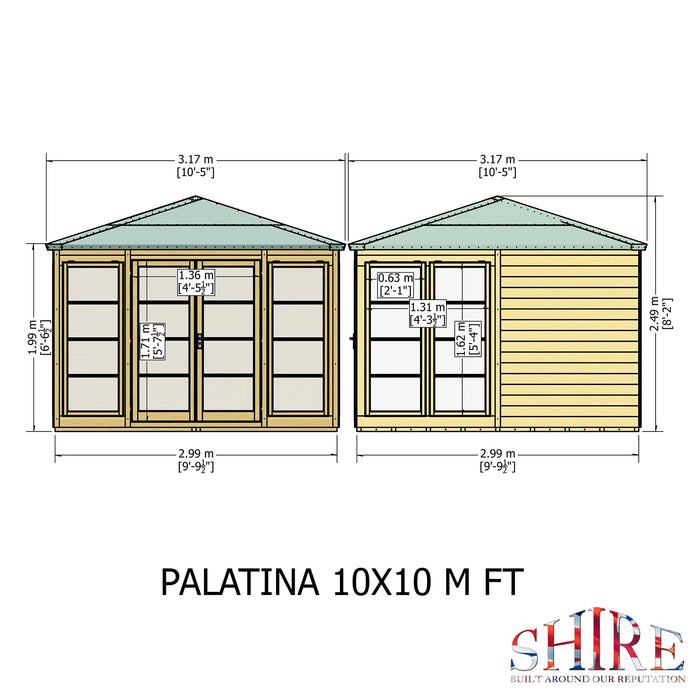 Palatina Summerhouse Shiplap - 10' x 10' - Chestnut Mill