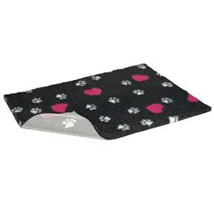 Vetbed Charcoal Heart/Paw Nonslip Bed for Dogs & Cats - Various Sizes - SEPTEMBER SPECIAL OFFER - 6% OFF - Chestnut Mill