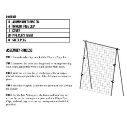 Pea and Bean Frame - 1.8m Height x 2m Long - Chestnut Mill