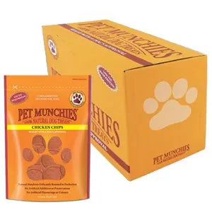 Pet Munchies Natural 100%  Chicken Chips Dog Treats Super Value Multi-Pack 8 x 100g - Chestnut Mill