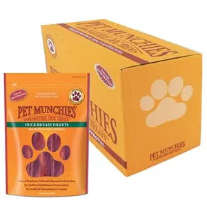 Pet Munchies Natural 100% Duck Fillets Dog Treats Super Value Multi-Pack 8x80g - Chestnut Mill