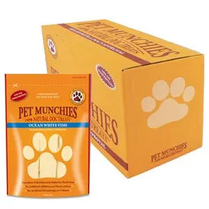 Pet Munchies Natural Ocean White Fish Dog Treats Super Value Multi-Pack 8 x 100g - Chestnut Mill