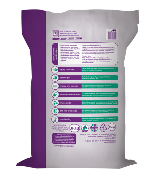 Pure Feed Company Pure Condition Pellets 15kg - Chestnut Mill