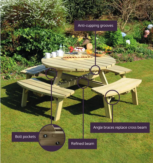 ROSE ROUND PICNIC TABLE - Chestnut Mill