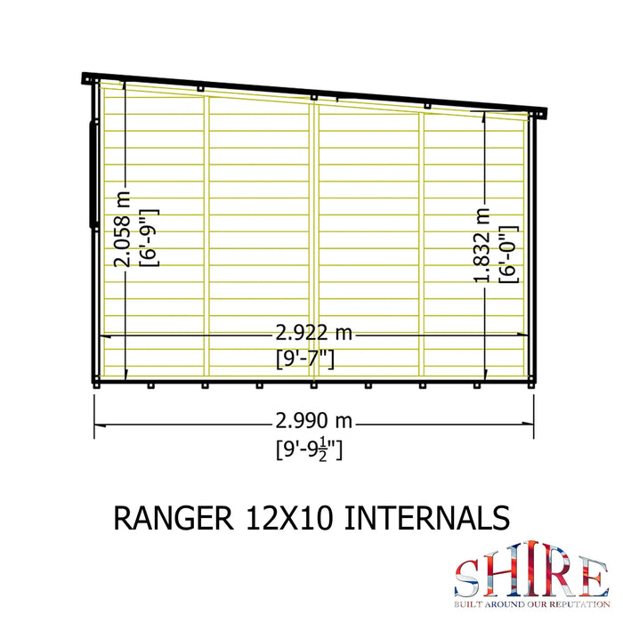 Ranger 12'x10' Double Door Shiplap Shed - Chestnut Mill