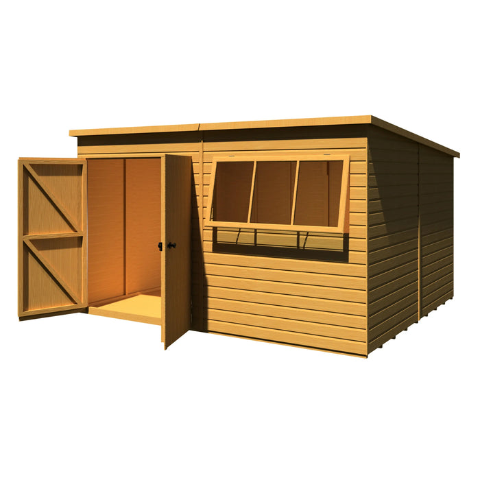 Ranger 12'x10' Double Door Shiplap Shed - Chestnut Mill