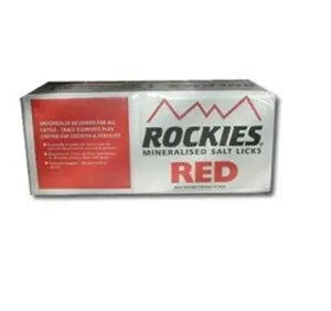 Rockies Red Livestock Mineralised Salt Lick 2x 10kg Blocks - Chestnut Mill