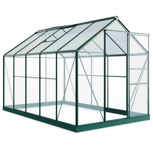 Rosette Hobby Aluminium Polycarbonate Greenhouse - 6' x 10' - Chestnut Mill