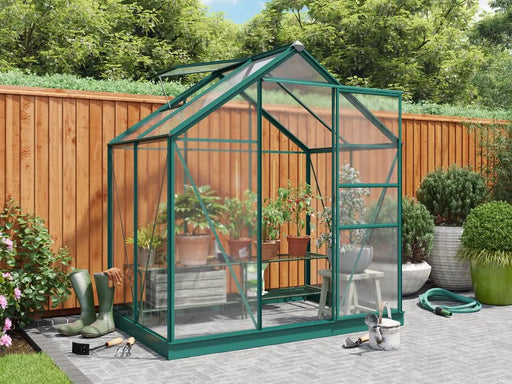 Rosette Hobby Aluminium Polycarbonate Greenhouse - 6' x 4' - Chestnut Mill