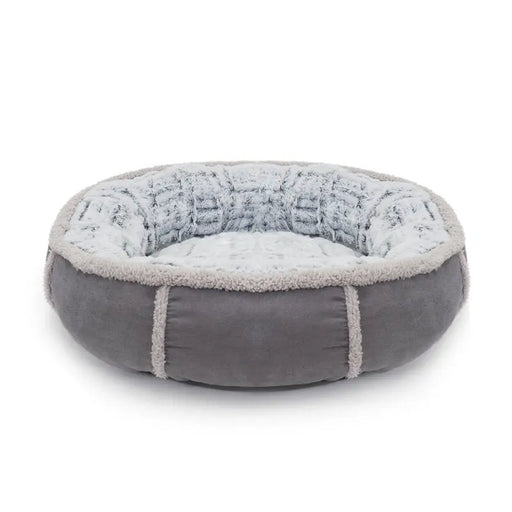 Rosewood Deep Plush Oval Grey Donut Bed - Various Sizes - Chestnut Mill