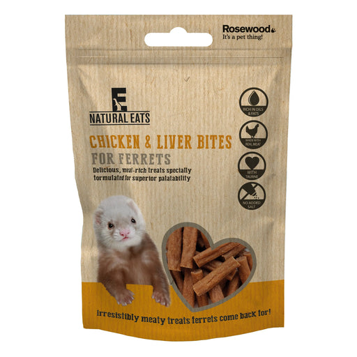 Rosewood Naturals Ferret Bites Chicken & Liver x 12 - Chestnut Mill